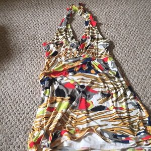 Multi colored halter dress